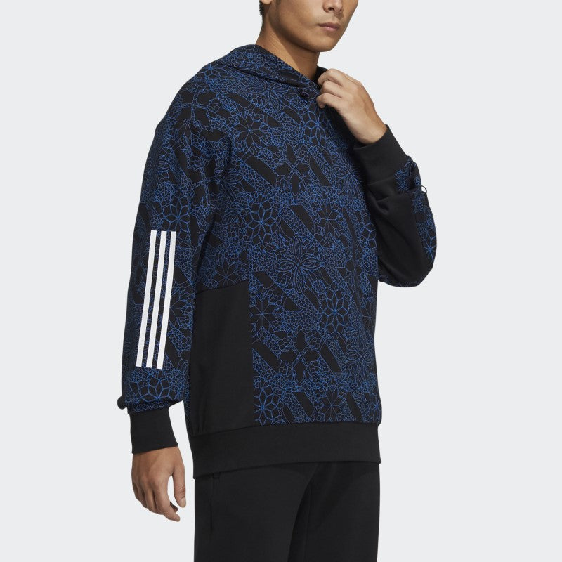 Men's adidas Full Print Sports Pullover Navy Blue HE2914