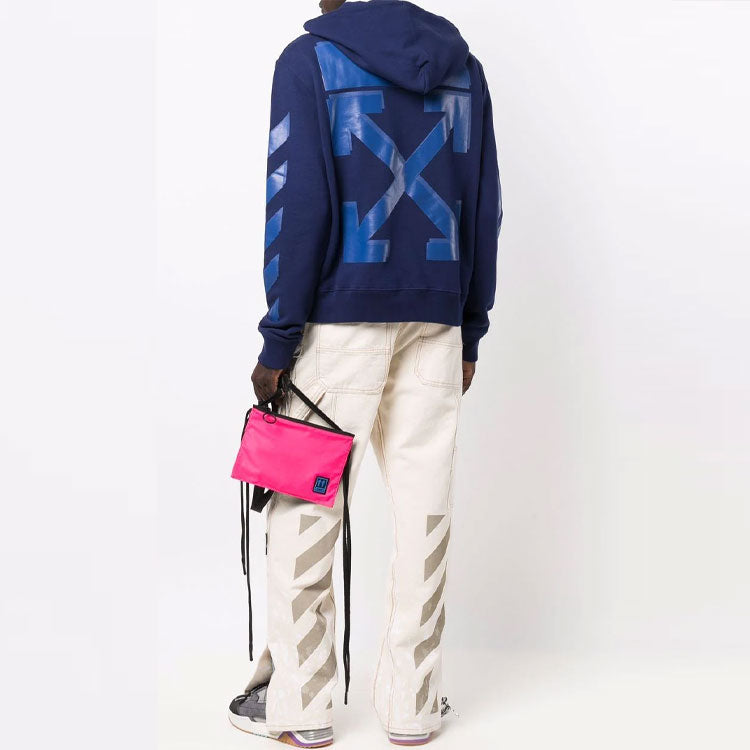 Men's Off-White FW21 Arrow Pattern Printing Loose Fit Blue OMBB034F21FLE0044545