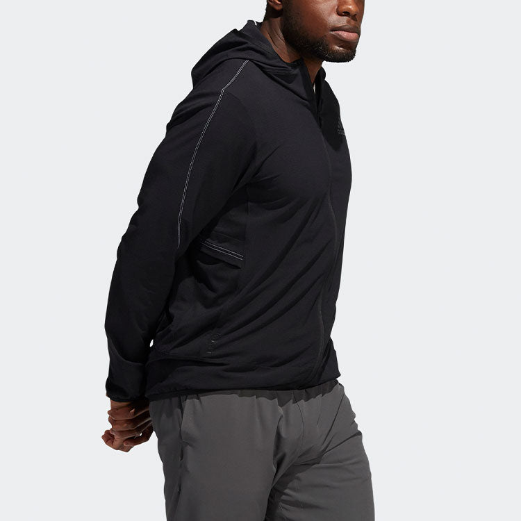 adidas Slim Fit Dry Sports Hooded Jacket Black GT8262