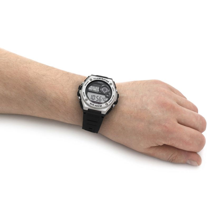 CASIO Quartz Waterproof Sports Mens Black Digital MWD-100H-1A