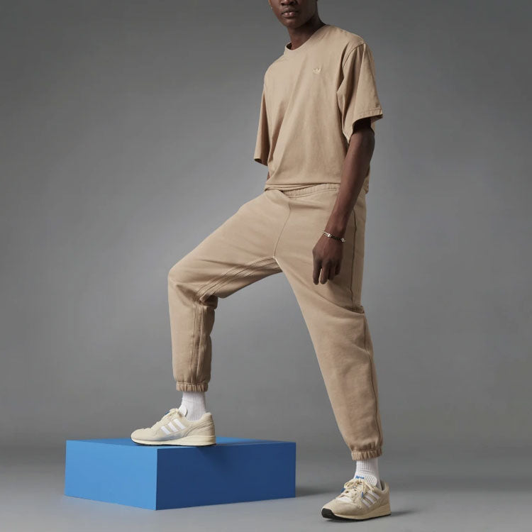 adidas originals Blue Version Series Solid Color Sports Bundle Feet Pants Khaki H33458