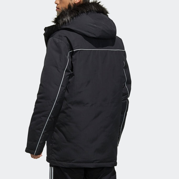 adidas originals hooded Long Sleeves Down Jacket Black FL1417