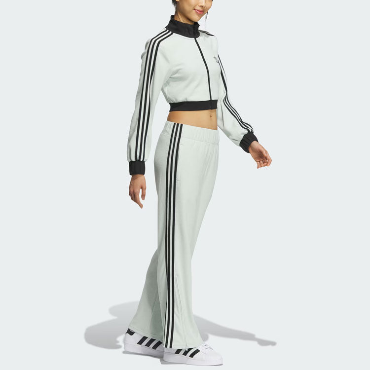 (WMNS) adidas originals Flared Pants 'White Black' IY7122