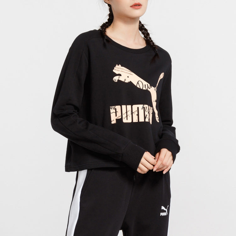 (WMNS) PUMA Logo Alphabet Printing Black 595214-71