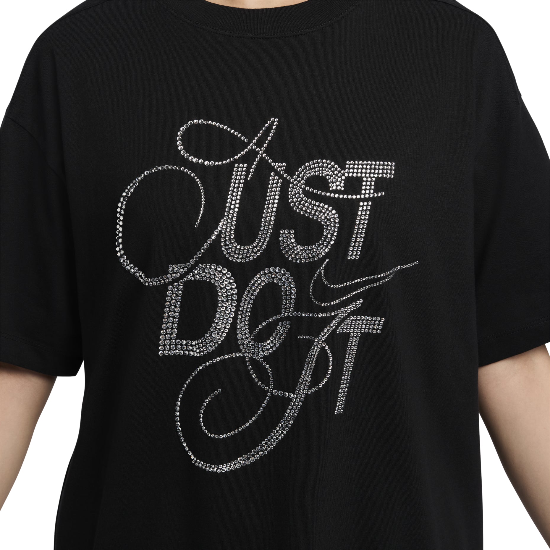 (WMNS) Nike Sportswear T-Shirts 'Black Silver' FZ1154-010