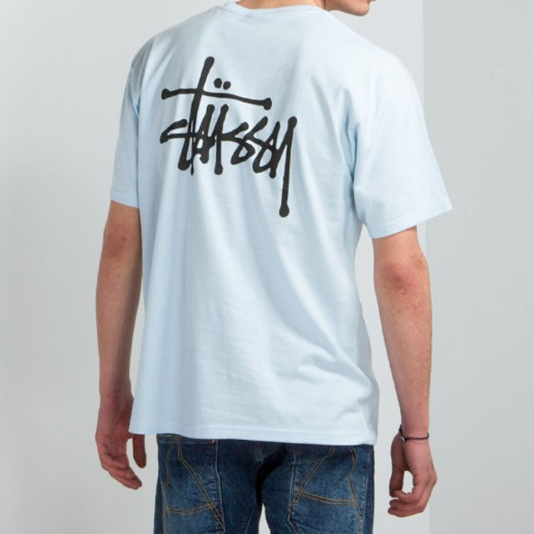 Stussy Basic Tee Classic Printing Short Sleeve Unisex Light Blue 1904181-317