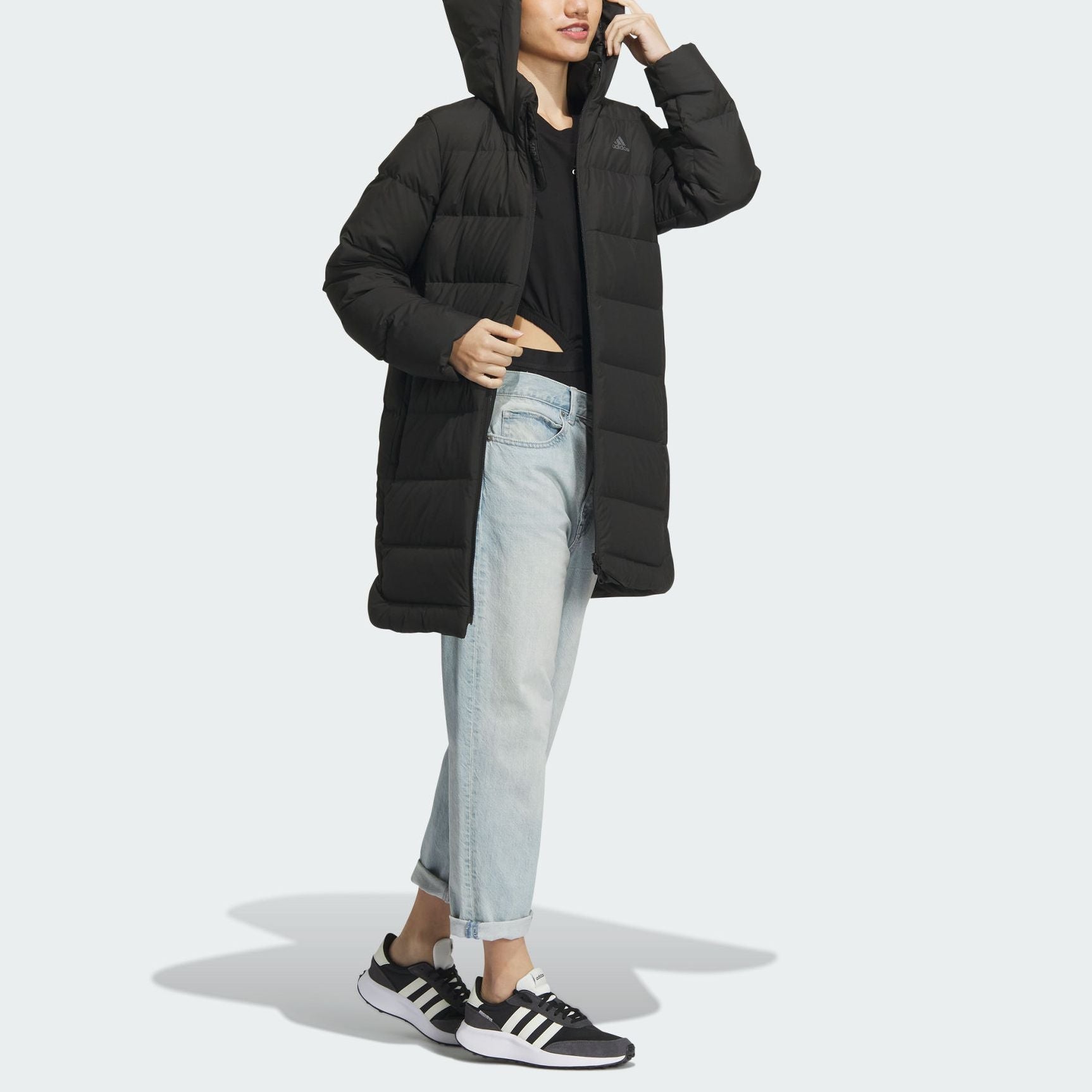 (WMNS) adidas Mid Length Down Jacket 'Black' IL8938