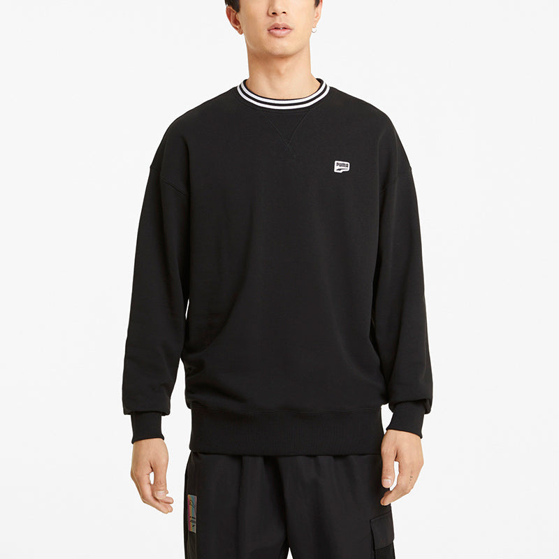 PUMA Small Logo Crew Neck Sweatshirts 'Black White' 531426-01