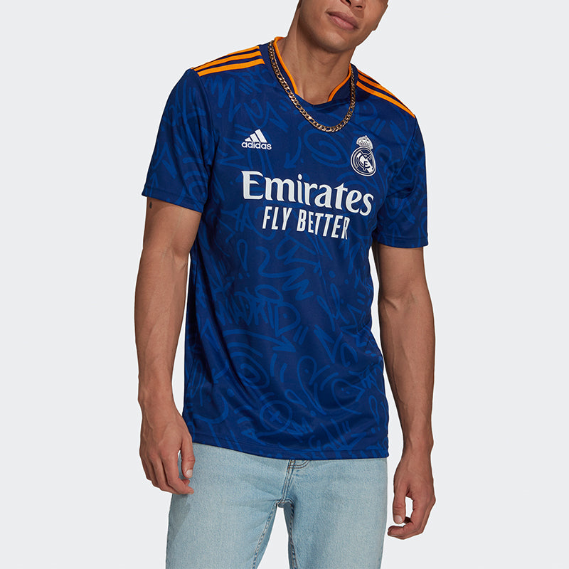 Men's adidas Training Sports Tournament Short Sleeve Soccer/Football Jersey SW Fan Edition Real Madrid Away Blue H40942