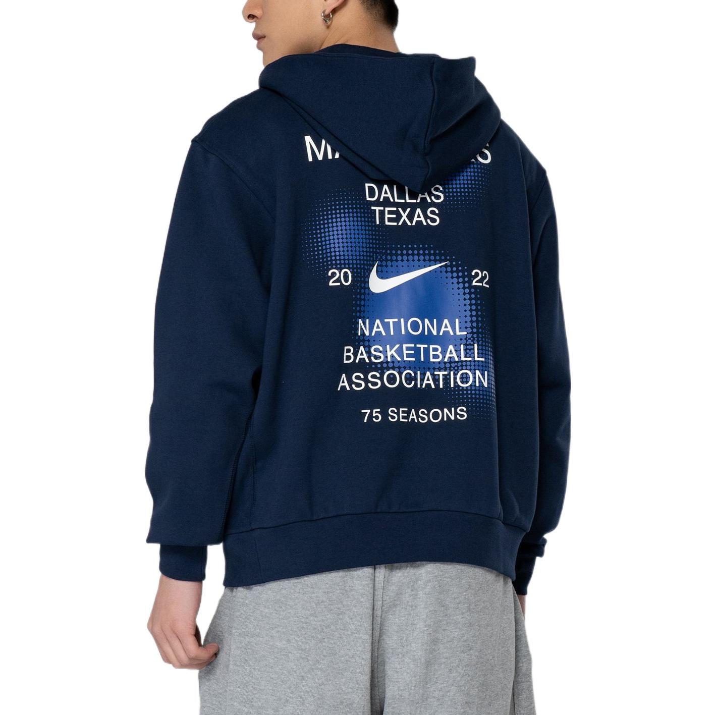 Men's Nike Dallas Mavericks Casual Fleece Pullover Blue DH9450-419