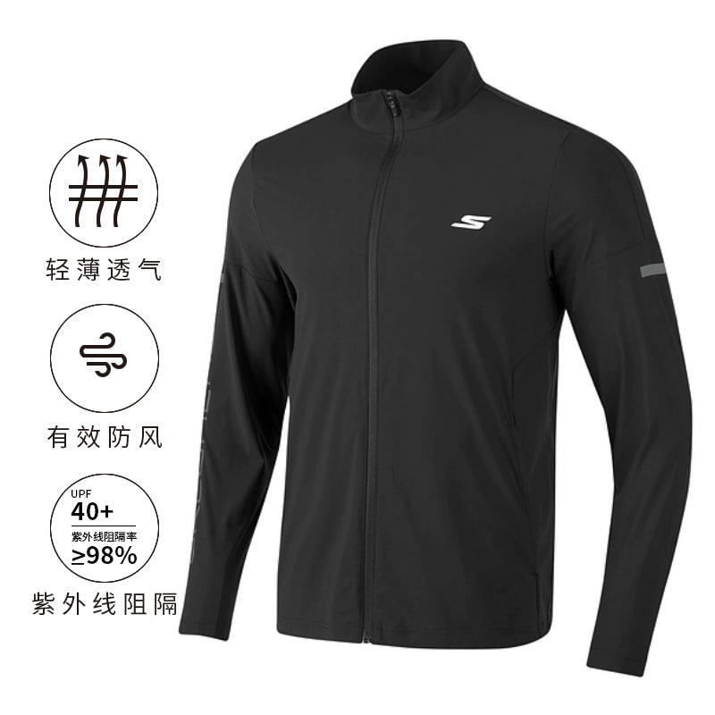 Skechers S Letter Printed Sun Protective Jacket 'Black White' P223M023
