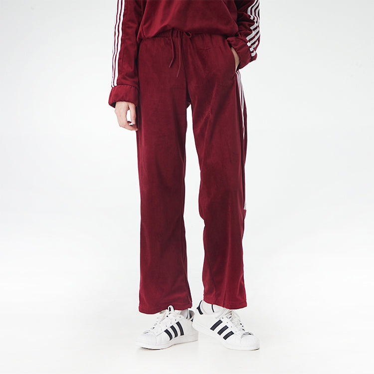 (WMNS) adidas Neo CS TP Velour Pants 'Red White' GK8761