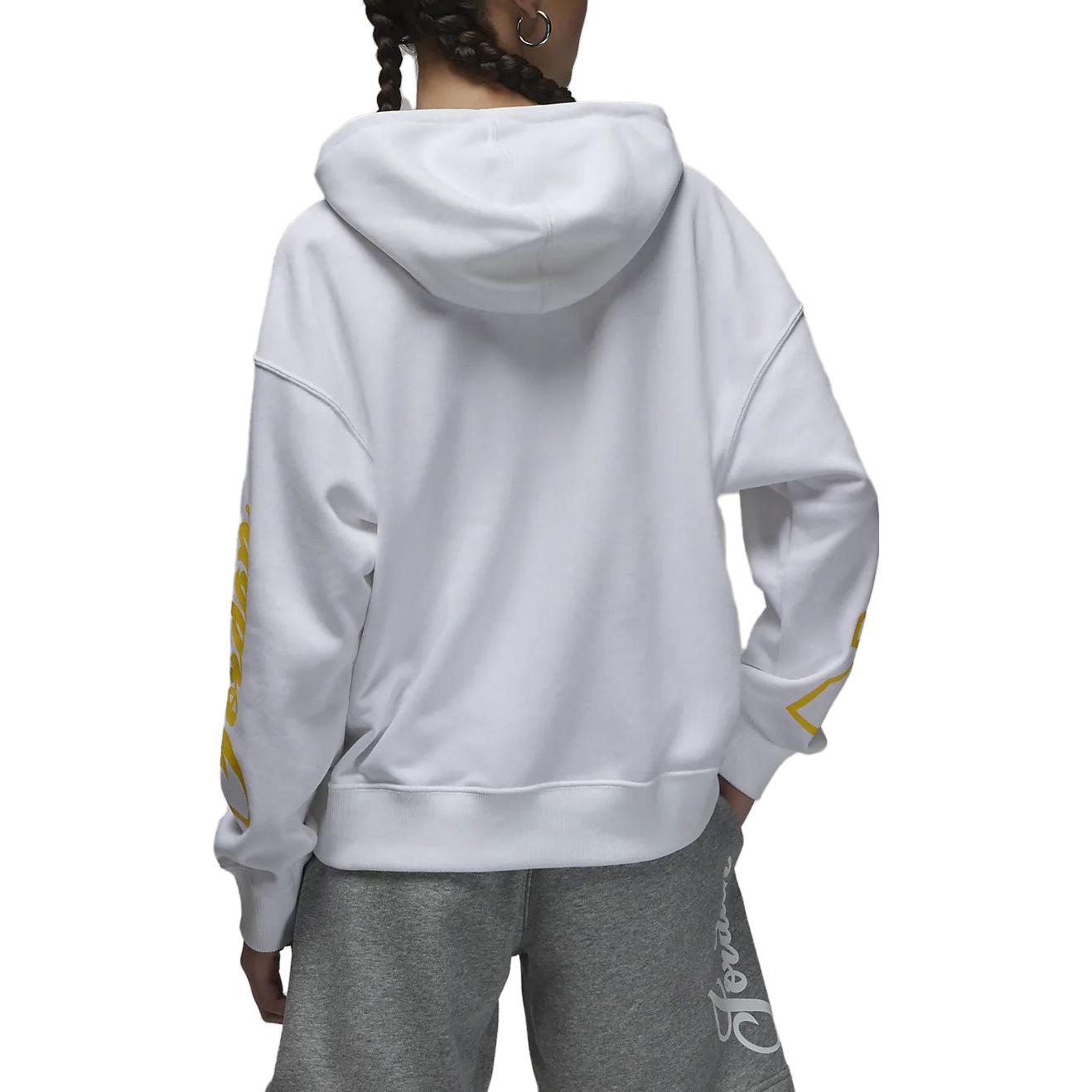 (WMNS) Air Jordan Street Style Plain Hoodie 'White Yellow' DZ3379-100