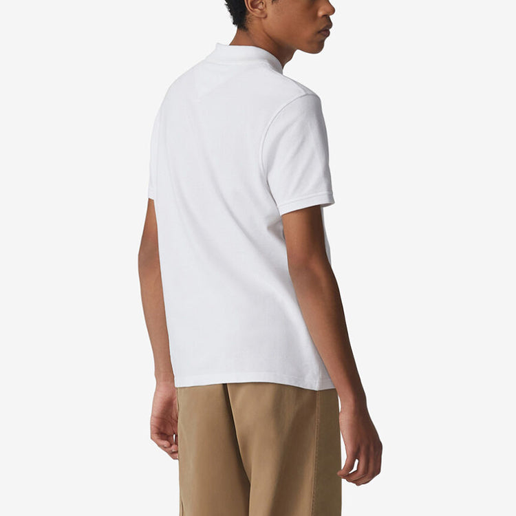 Men's KENZO SS21 Small Tiger Head Embroidered Short Sleeve White Polo Shirt FA65PO0014PU-01