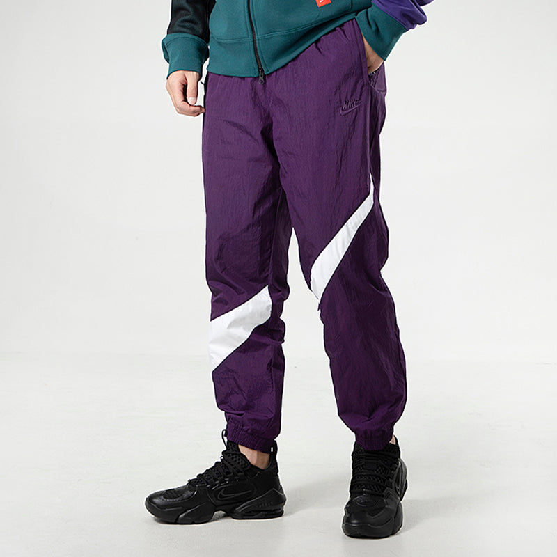Nike MENS Sportswear Logo Print Tat Ankle Banded Sports Pants Purple AR9895-525