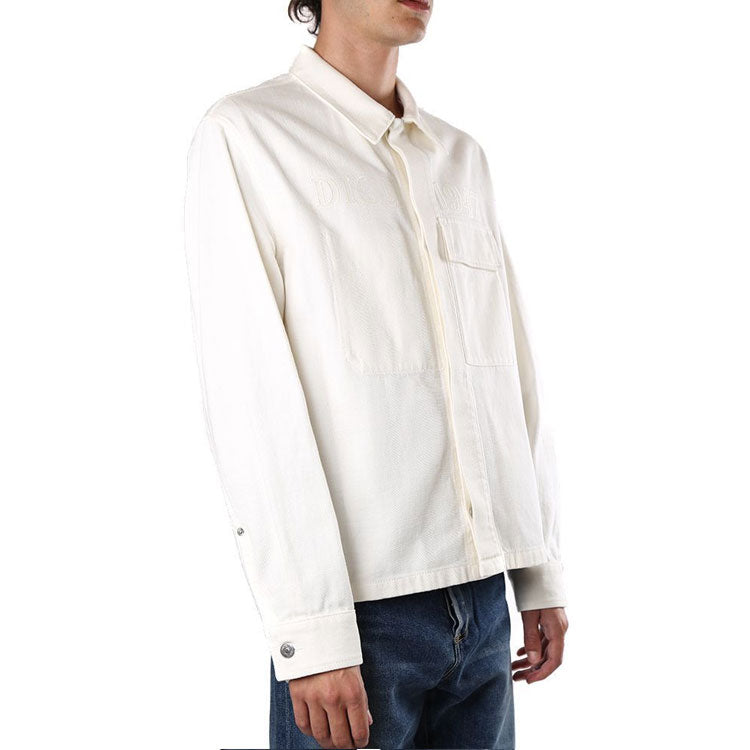 DIOR 1947 Alphabet Logo Embroidered Shirt Jacket For Men White 013D488C240X-C081