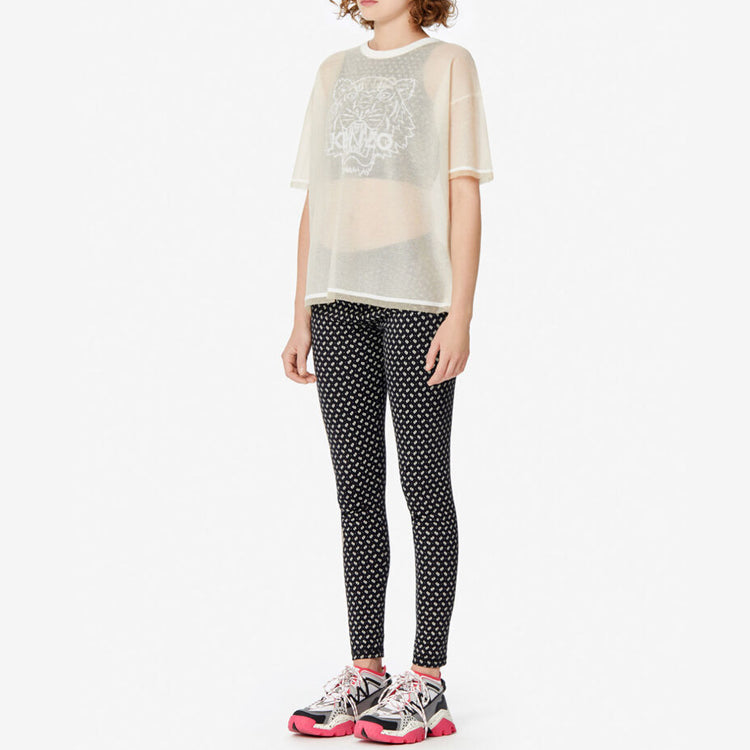 KENZO Tiger Head Pattern Short Sleeve Beige FA5-2PU505-3XC-02