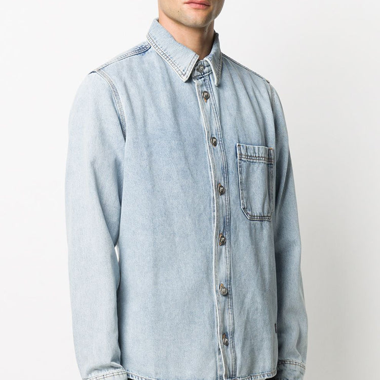 Off-White Mens Arrows Denim Long Sleeve Shirt OMYD019E20DEN0024010