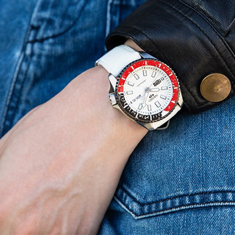 Men's SEIKO Street Crossover Limited Automatic waterproof White Red Mechanical Watch No. 5 Limited SRPF19K1