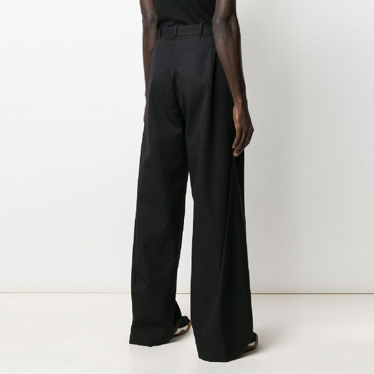 Men's Off-White Solid Color Casual Suit Long Pants/Trousers Loose Fit Black OMCA109F19F090031000