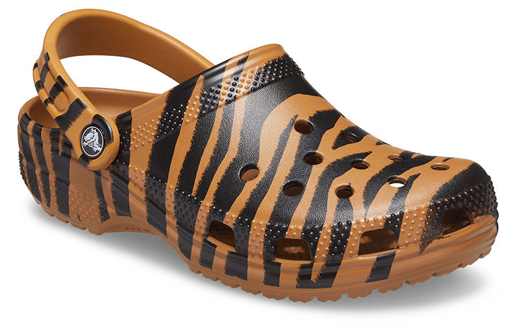 Crocs Classic clog Animal Printing Beach Tiger Stripes Yellow Sandals 206676-2ZF