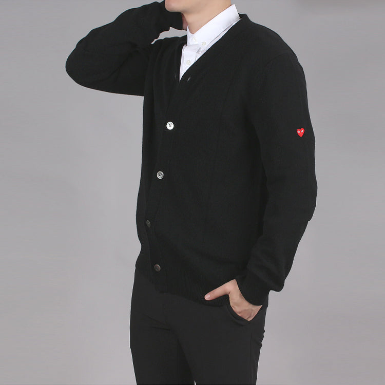 COMME des GARCONS PLAY Small Heart Cardigan 'Black' AZ-N042-051-1