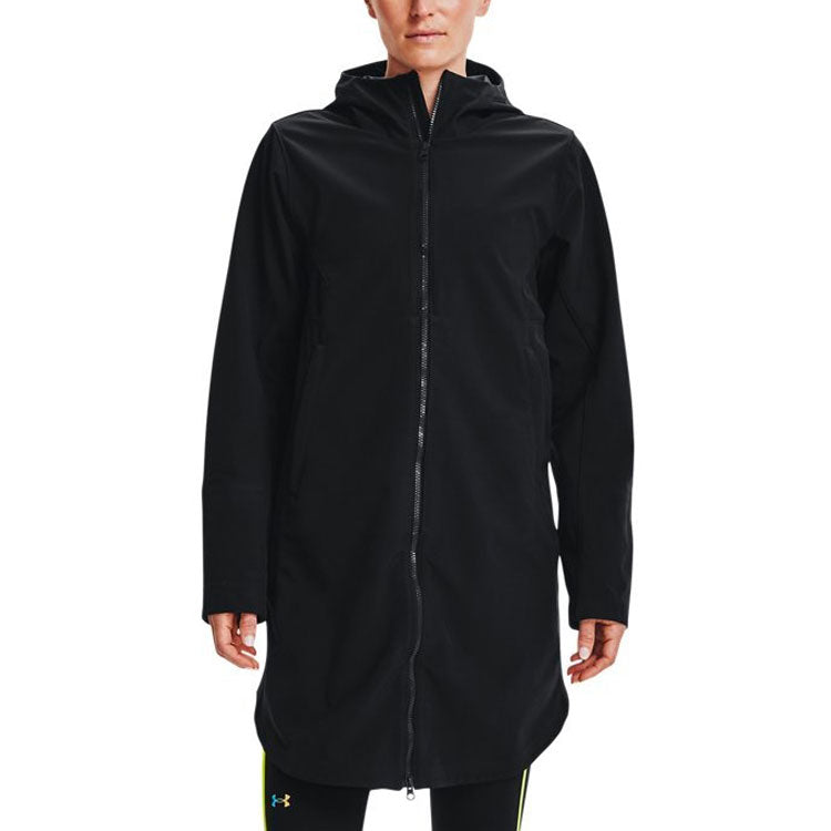 (WMNS) Under Armour Rush Shell Casual Mid-Length Hooded Jacket 'Black' 1364906-001