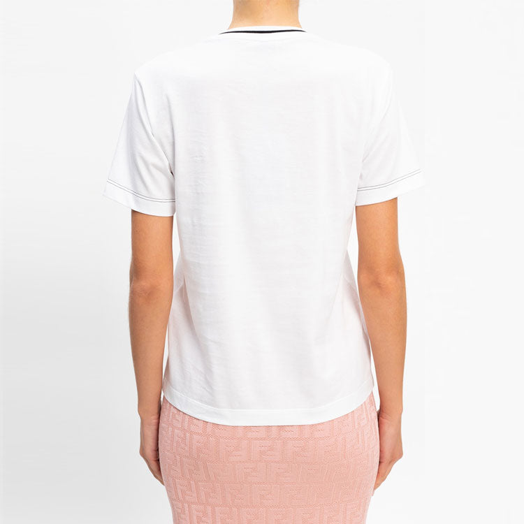 FENDI Solid Color Short Sleeve White FS7254AC6BF0ZNM