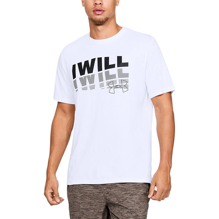 Men's Under Armour Alphabet Printing Training Sports Short Sleeve White 1329587-100
