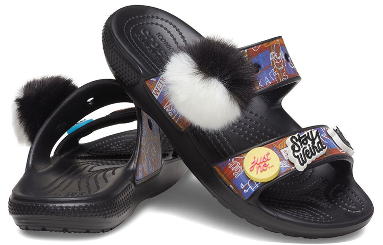 Crocs Classic Soft Sole Cozy Flat Heel Sports Slippers Unisex Black 207403-001