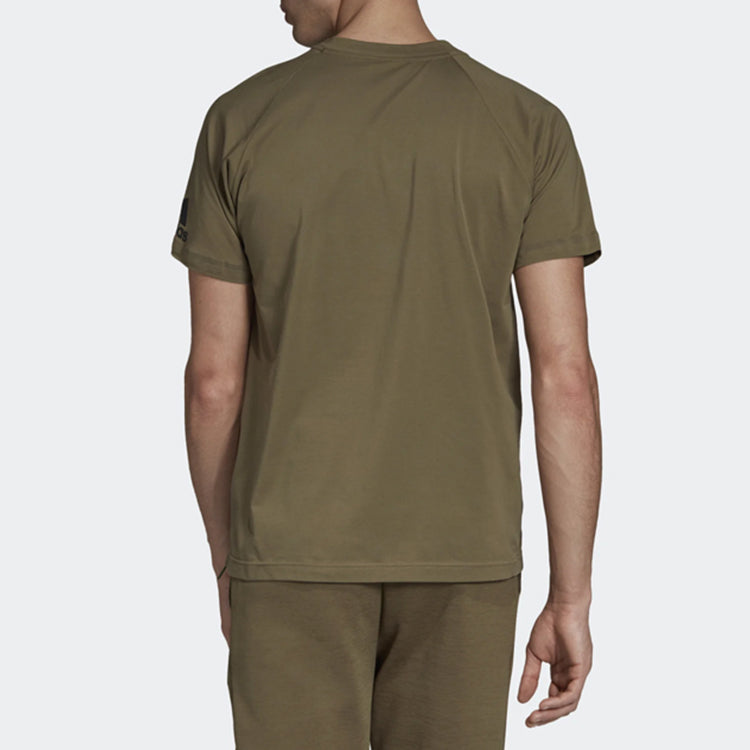 adidas Sports Round Neck Short Sleeve Khaki Brown DT9529