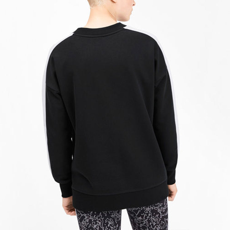 (WMNS) PUMA Crew Neck Jumper Sweater 'Black White' 595932-01