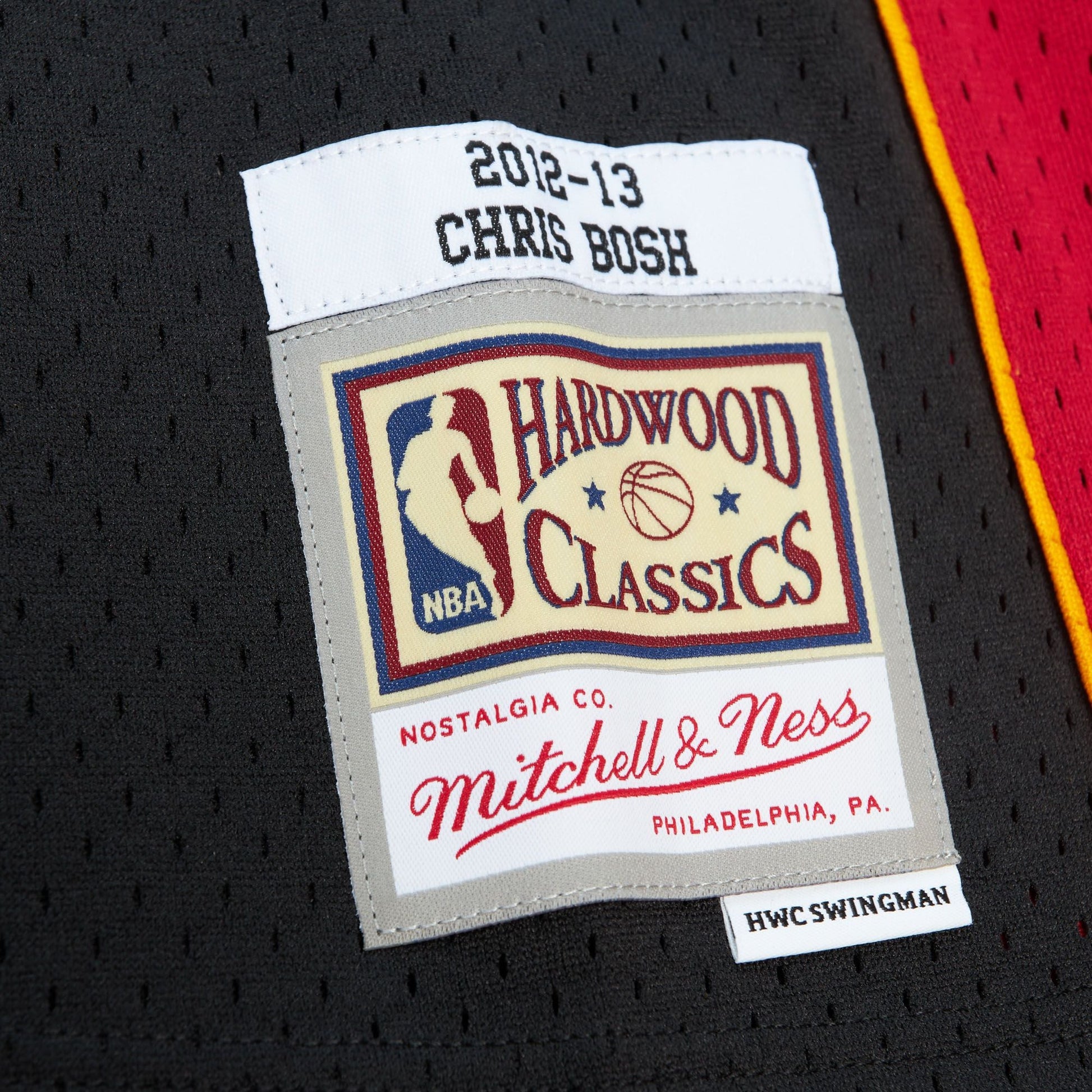 Mitchell & Ness x NBA Miami Heat Black 2012-13 Jersey 'Chris Bosh 1' SMJY6133-MHE12CBOBLCK