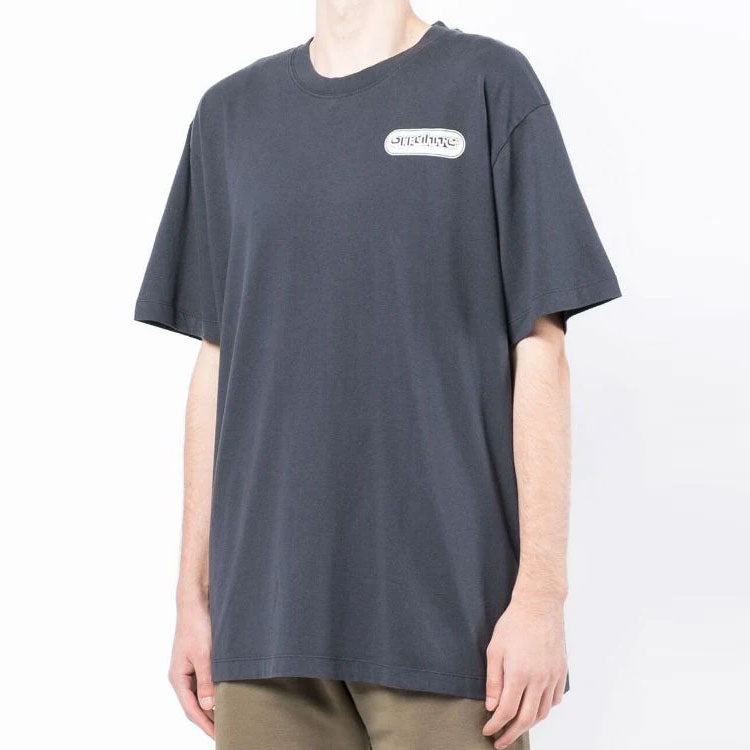 Off-White Alphabet Logo Printing Short Sleeve Loose Fit Navy Blue OMAA038S22JER0034601