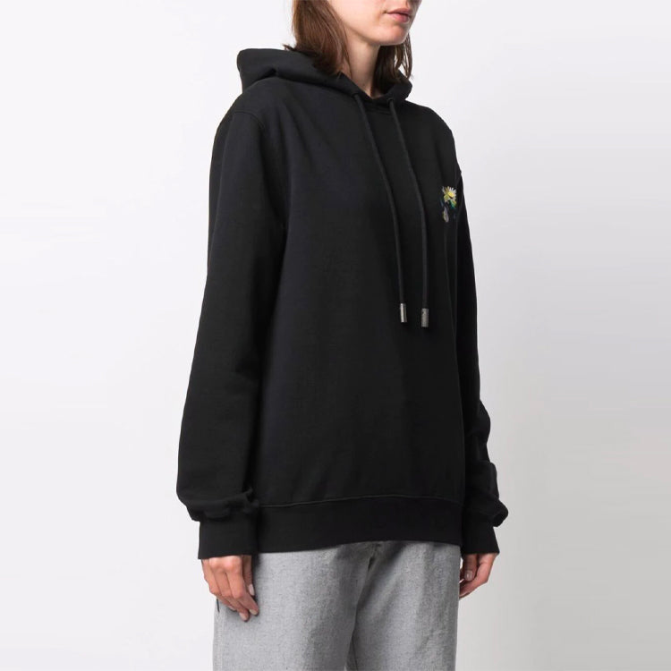 (WMNS) Off-White SS21 Pattern Printing Loose Hoodie Black OWBB035S21JER0021001