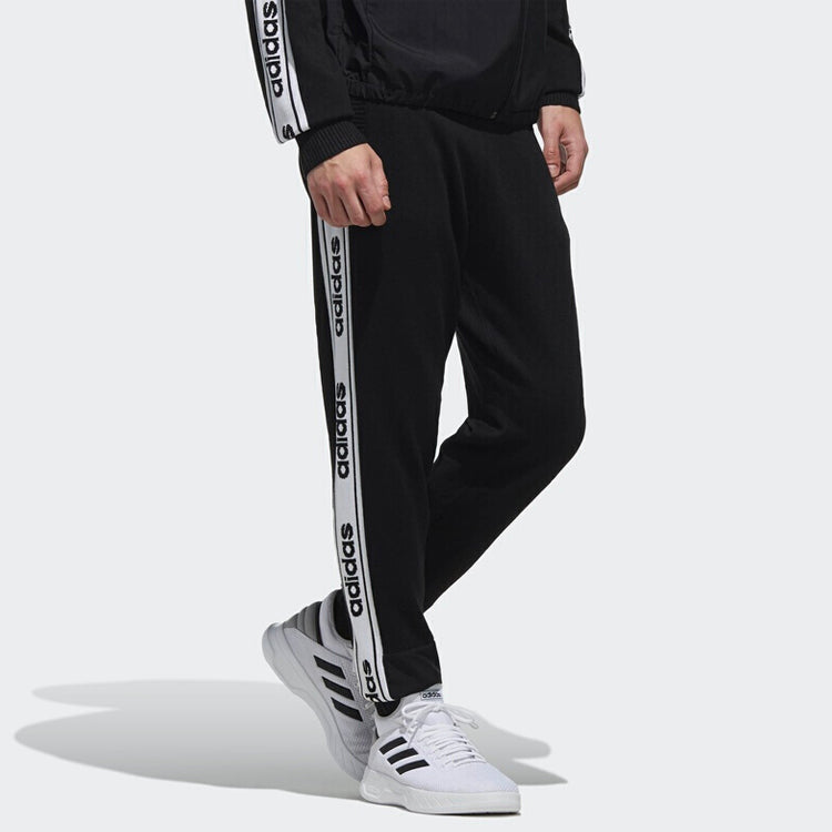 adidas neo Casual Knit Small Running Sports Long Pants Black DW7888