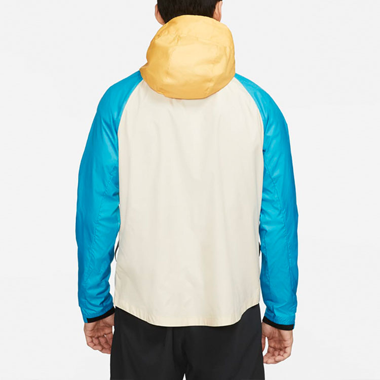 Nike Windrunner Contrast Windproof Casual Hooded Jacket For Men Yellow CZ9055-761