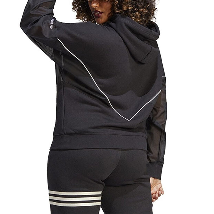(WMNS) adidas Original ADICOLOR Hooded Top 'Black' IC5380