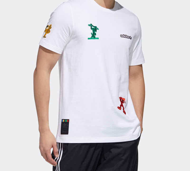 adidas x Disney Goofy T2 Crossover Sports Pattern Short Sleeve White GP6478