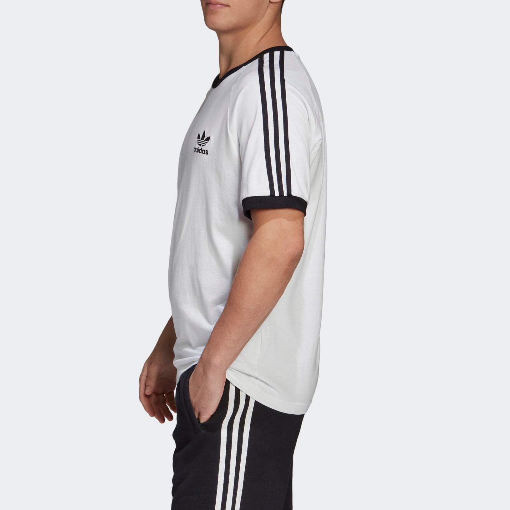 adidas originals 3-Stripes Tee Casual Round Neck Loose Logo Stripe Short Sleeve White CW1203