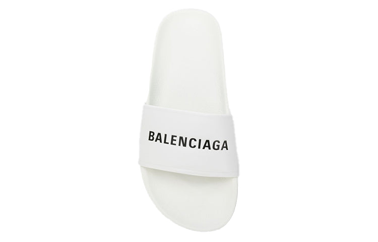 (WMNS) Balenciaga Pool Slides 'White Black' 517226WAL009061