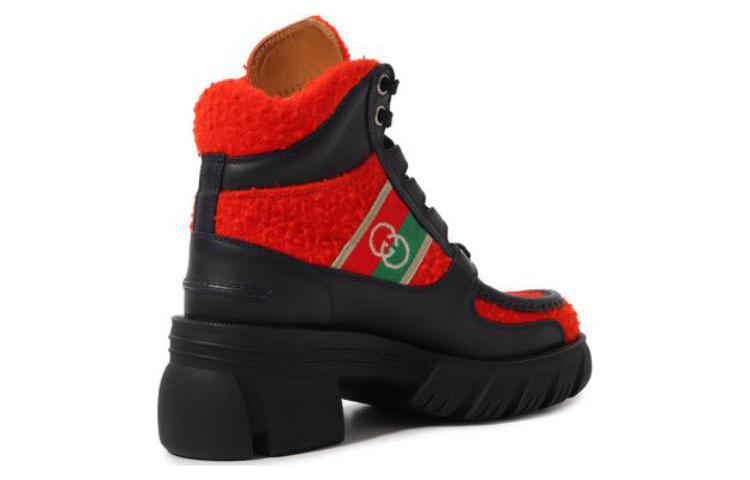 (WMNS) Gucci x North Face Romance Ankle High Boots 'Red Black' 681771-2JW20-6571