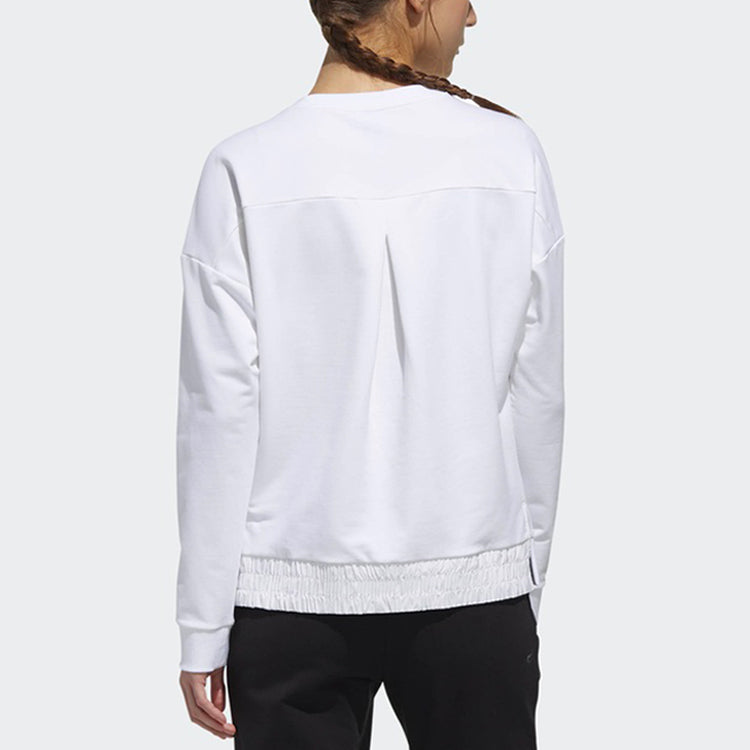 (WMNS) adidas Sports Stylish Round Neck Pullover White EA3103