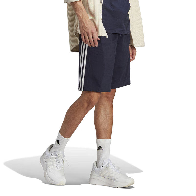 adidas Essentials Single Jersey 3-Stripes Shorts Asia Sizing 'Black White' IC9383