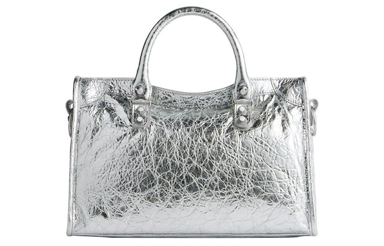 (WMNS) Balenciaga Le City Small Bag Metallized 'Silver' 7977892AA9R8122