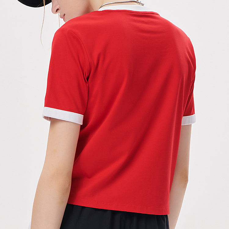 FILA FUSION 3D Contrasting Colors Logo Sports Slim Fit Short Sleeve Classic Red T11W135104F-AR
