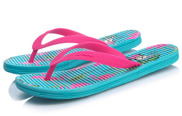(WMNS) Li-Ning Disney Crossover LN Floper Blue Pink Slippers AGAP002-3