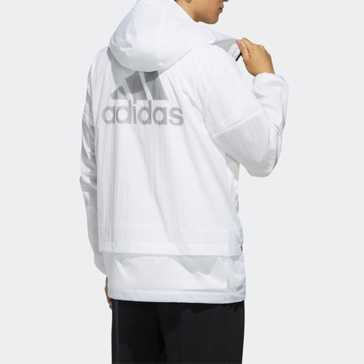 Men's adidas Back Logo Woven Jacket White EH3768
