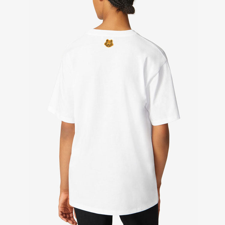 KENZO SS21 Printing Tiger Head Short Sleeve White FA62TS9904V4-01