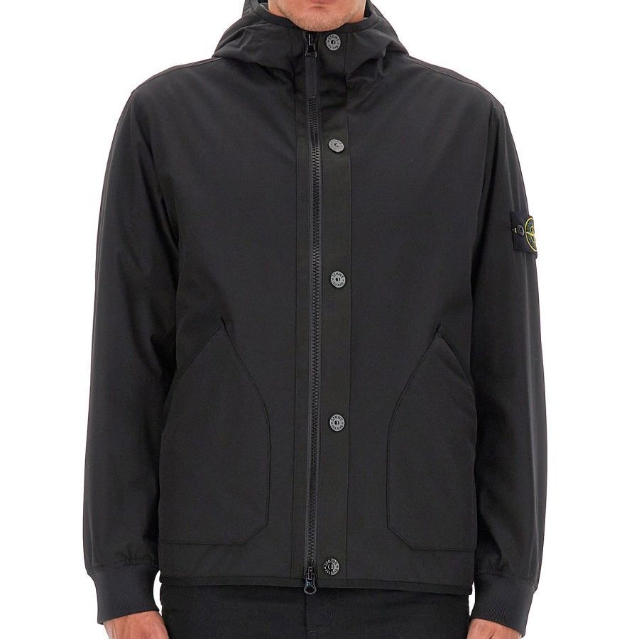 STONE ISLAND Waffen Patch Shell R Hooded Jacket 'Black' 791541027-V0029